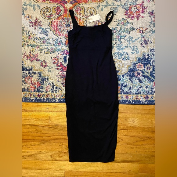 NWT Good American 90's Tank Dress, Black Knit Bodycon Straps | Sz S - Picture 2 of 5